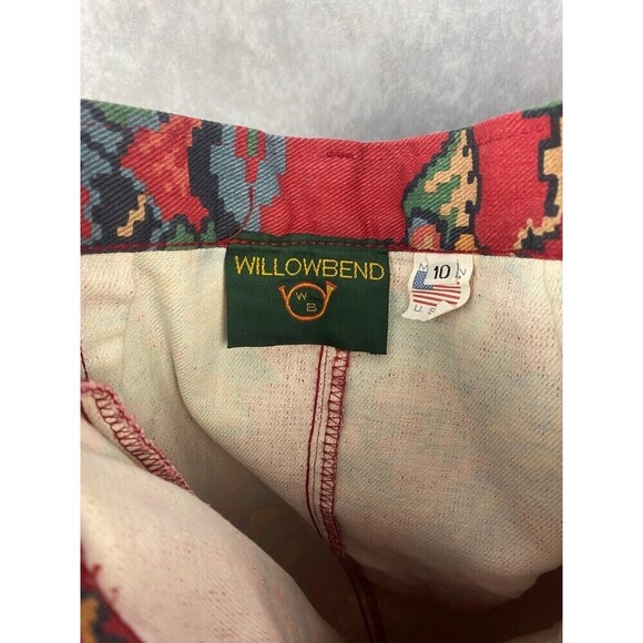 Vintage Willowbend Womens Midi Skirt Multicolor Boho Southwest Aztec Denim 10 - Picture 7 of 7